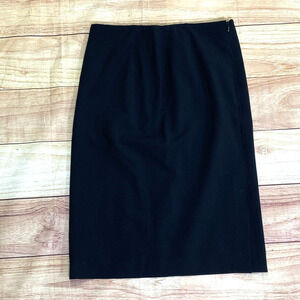 Margon‎ Pencil Skirt Wool Black Made in Italy Career Wear Zip Size 42 US 6